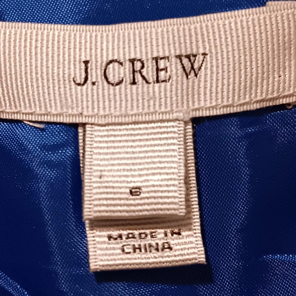 J. Crew Women Royal Blue Dress Sleeveless Wool-Silk Blend Sz6 Pockets - Picture 6 of 13